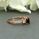 3 Stone Accent Solitaire Engagement Ring 2ct Oval Cut Diamond 14k Rose Gold Over