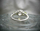 2.5ct Round Diamond Trilogy Engagement Ring 14k White Gold Over Peridot Accents