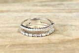 Fancy Engagement Ring Band 1.5ct Round & Baguette Cut Diamond 14k WhiteGold Over