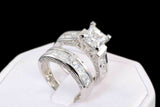 5Ct Princess Cut Diamond Bridal Set Solitaire Ring Band 14K White Gold Finish