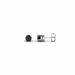 0.5ct Round Cut Black Diamond Classic Stud Earrings Women 14k White Gold Finish