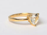 1ct Engagement Ring Heart Cut Diamond Solitaire Design 14k Yellow Gold Finish