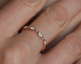 1ct Marquise Cut VVS1D Diamond Wedding Band 14k Rose Gold Finish Full Eternity