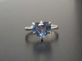 1.5ct Engagement Ring Heart Cut Blue Tanzanite Solitaire 14k White Gold Finish