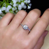 1ct Round Cut Diamond Classic Solitaire with Accents Ring 14k White Gold Finish