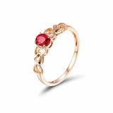 1.25ct Oval Cut Pink Ruby Heart Design Shank Solitaire Ring 14K Rose Gold Finish