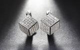 3ct Round Cut Diamond Square Shape for Women Drop Earrings 14k White Gold Finish