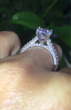 1.5ct Oval Cut Diamond Cluster Accent Engagement Ring 14k White Gold Finish New