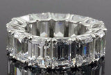 7Ct Emerald Cut Diamond Eternity Cocktail Iced Wedding Band 14K White Gold Over