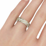 4Ct Round Cut Diamond Diagonal Row Eternity Wedding Band Ring 14K Dual Gold Over