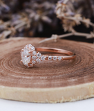 2.1ct Oval Cut VVS1D Diamond Engagement Ring 14k Rose Gold Finish Halo Solitaire