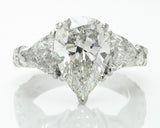 6Ct Pear Cut Diamond Trillion Round Accents Trilogy Ring 14K White Gold Finish