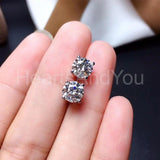 0.35ct Round Cut Moissanite Solitaire Stud Earrings 14k White Gold Plated