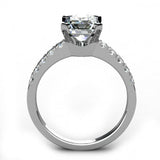 1.4ct Emerald Cut Diamond Accent Solitaire Engagement Ring 14k White Gold Finish