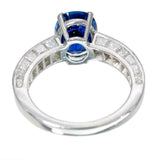 2ct Emerald Cut Blue Sapphire Engagement Ring Baguette Accent 14k WhiteGold Over