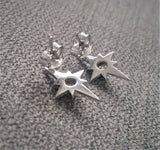 1.5Ct Round Cut VVS1 Diamond Star Celestial Stud Earrings 14K White Gold Finish