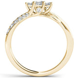 3Ct Princess Cut Diamond Trendy Solitaire Engagement Ring 14K Yellow Gold Finish