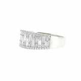 2ct Baguette & Round Cut Diamond Engagement Ring Cocktail 14k White Gold Finish