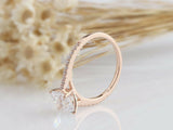 1.5ct Cushion Cut Diamond Engagement Ring Accents Solitaire 14k Rose Gold Finish