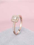 1.5ct Princess Cut VVS1 Diamond Engagement Ring Halo Vintage 14k RoseGold Finish