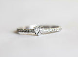 0.5ct Heart Cut Diamond Engagement Ring Accent with Solitaire 14k WhiteGold Over