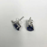 2.2ct Pear Cut Blue Sapphire Diamond Elegant Stud Earrings 14k White Gold Finish