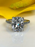 1.6ct Long Cushion Cut Diamond Solitaire Engagement Ring 14k White Gold Finish