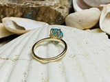 2.4ct Engagement Ring Round Cut Blue Topaz Solitaire Women 14k YellowGold Finish