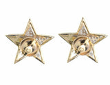 0.4ct Round Cut VVS1D Diamond Star Stud Earrings Women 14k Yellow Gold Finish