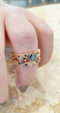 1.7ct Round Cut Black Diamond Floral Petal Bridal Set Ring 14k Rose Gold Finish