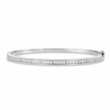 4ct Round Cut Diamond Channel Set Cuff Bangle Bracelet 14K White Gold Finish