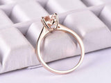 1ct Heart Cut Peach Morganite Engagement Ring Solitaire 14k Rose Gold Finish