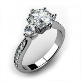 2ct Round Cut VVS1 Diamond Accent 3 Stone Engagement Ring 14k White Gold Finish