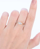 1ct Trillion Diamond Engagement Ring Solitaire Round Accent 14k White Gold Over