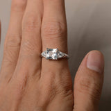 Trilogy Wedding Engagement Ring 2ct Princess Cut Diamond 18k White Gold Finish