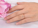 0.5ct Round Cut Diamond Engagement Ring Floral Leaf Design 14k Rose Gold Finish