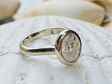 2ct Engagement Ring Oval Cut Diamond Bezel Set Solitaire 14k White Gold Finish