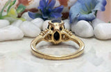 1.2ct Engagement Ring Oval Black Diamond Petite Solitaire 14k Yellow Gold Finish