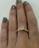 2ct Princess Diamond Antique Inspired Solitaire Accent Ring 14k Yellow Gold Over