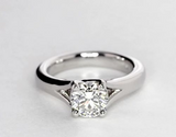 2Ct Round Cut Diamond Split Band Solitaire Engagement Ring 18K White Gold Finish