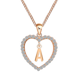 1.2ct Round Cut VVS1D Diamond Custom Alphabet Pendant Chain 14k Rose Gold Finish