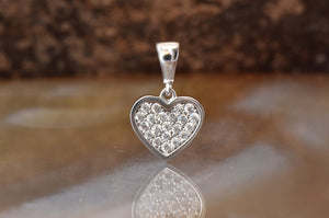 1ct Round Cut VVS1D Diamond Heart Design Pendant 14k White Gold Finish NO CHAIN