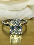 3Ct Radiant Cut Diamond Classic Solitaire Engagement Ring 18K White Gold Finish