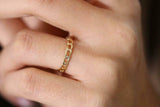 Open Cuban Link Engagement Ring 14k Yellow Gold Finish