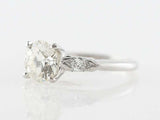 2.8ct Round Cut Diamond Engagement Ring Trilogy Solitaire 14k White Gold Finish