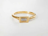 0.5ct Baguette Cut VVS1 Diamond Engagement Ring Solitaire 14k Yellow Gold Finish