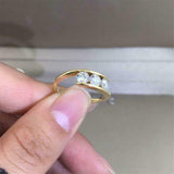 1ct Round Cut Diamond Engagement Ring Solitaire Trilogy 14k Yellow Gold Finish