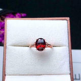 1ct Oval Cut Red Garnet Engagement Ring Diamond Leaf Accent 14k WhiteGold Finish