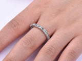 1ct Round Blue Aquamarine Infinity Eternity Wedding Band 14k White Gold Finish