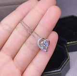 2ct Round Cut Diamond Heart Shape Design Pendant with Chain 14k White Gold Over